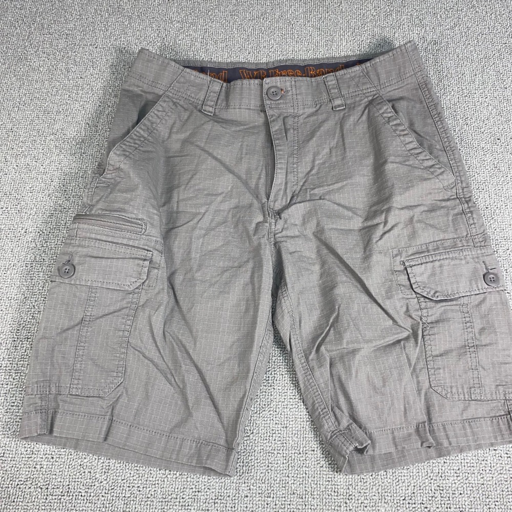 WearFirst Cargo Shorts Mens 34 Gray Ripstop Free-Band Casual Hiking Outdoor Gear